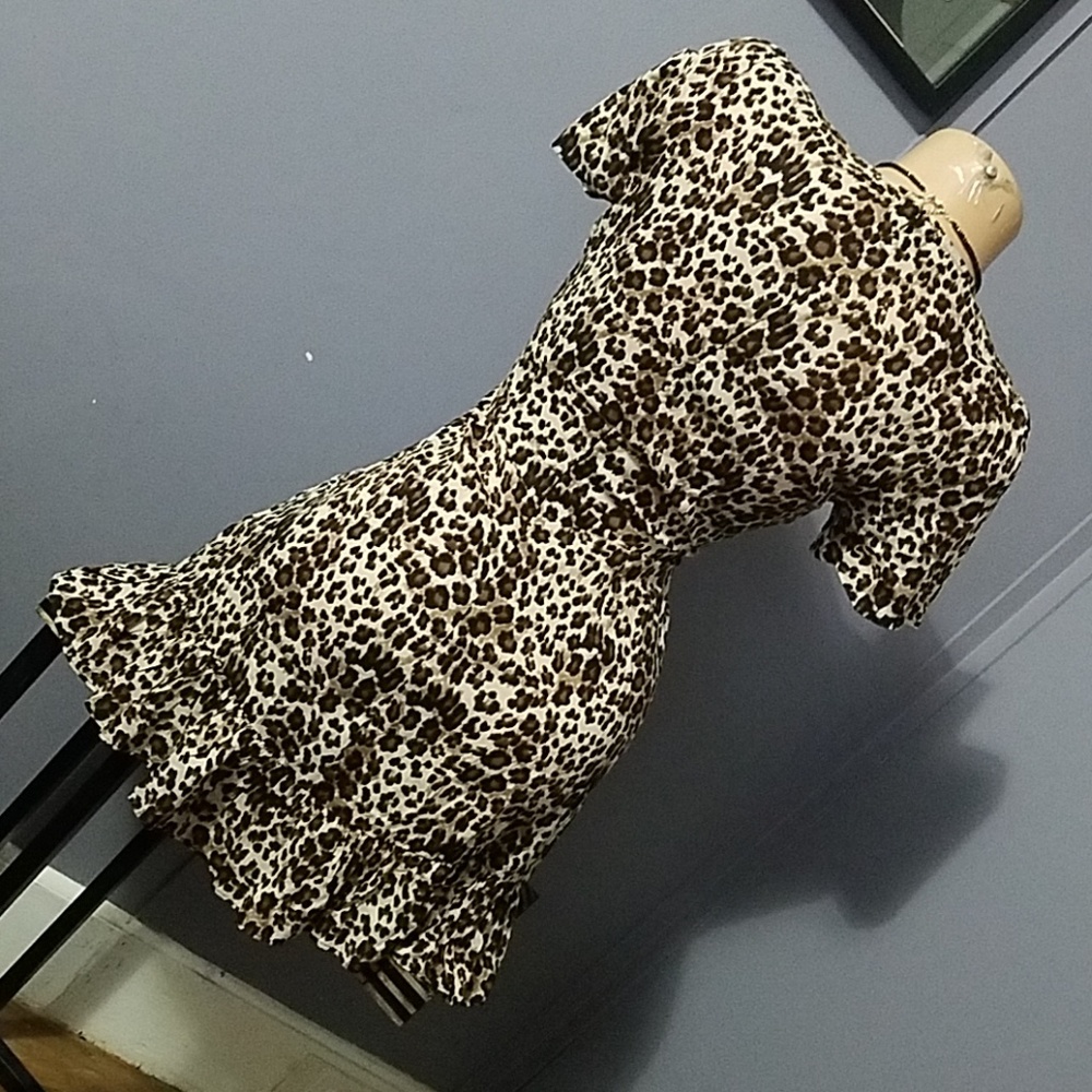 Animal Print Deep V Neck Spring Dress - Picture 5 of 8